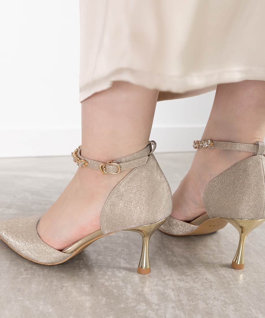 「2WAY グリッターストラップパンプス」|パンプス|