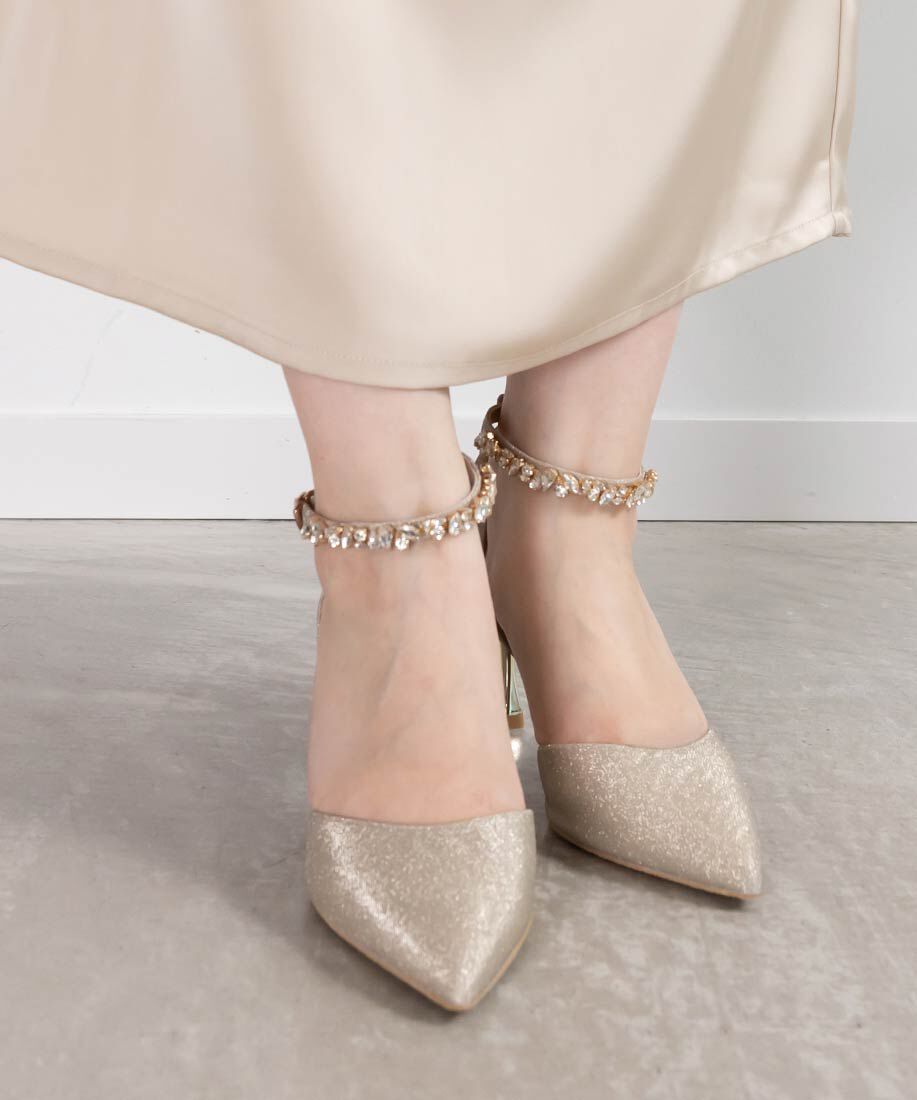  「2WAY グリッターストラップパンプス」|パンプス|