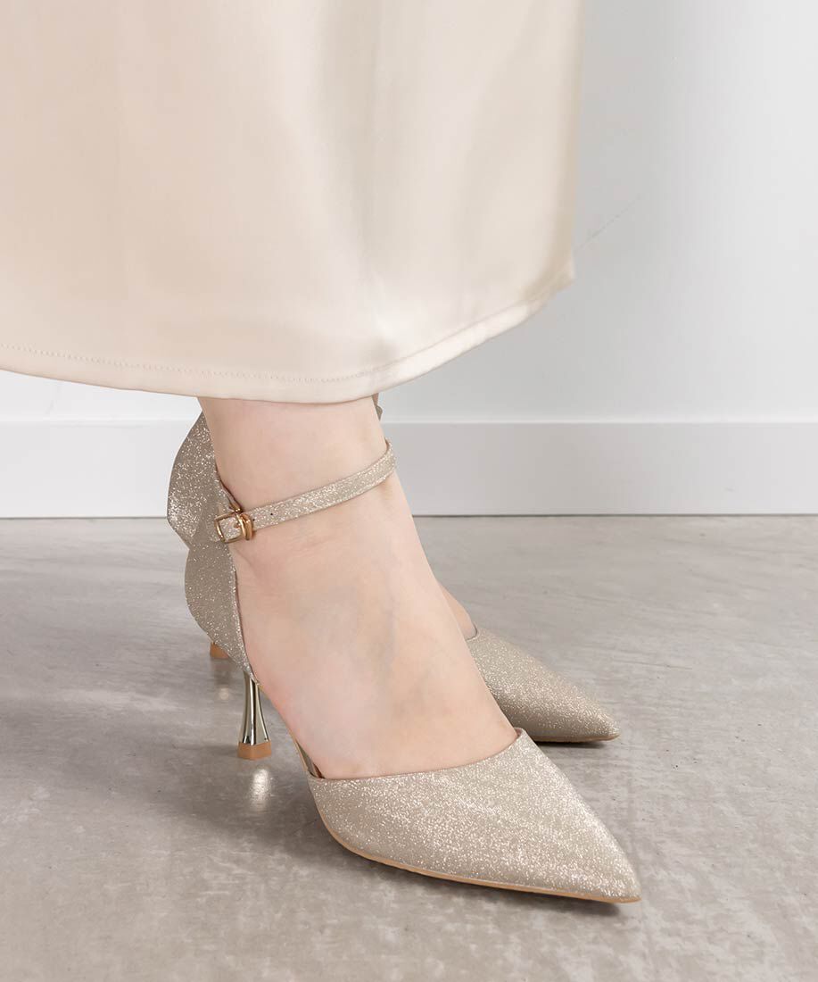  「2WAY グリッターストラップパンプス」|パンプス|
