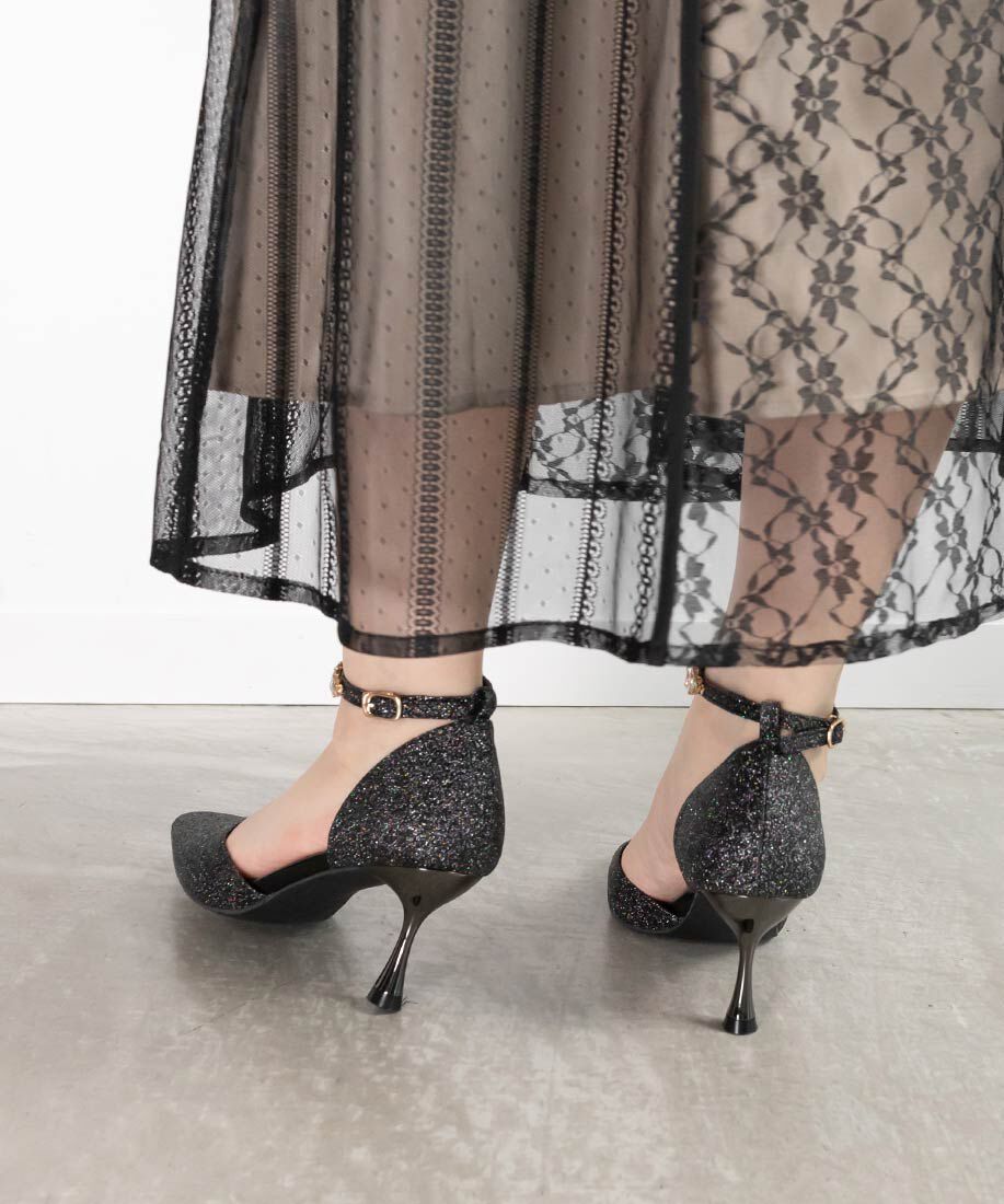  「2WAY グリッターストラップパンプス」|パンプス|