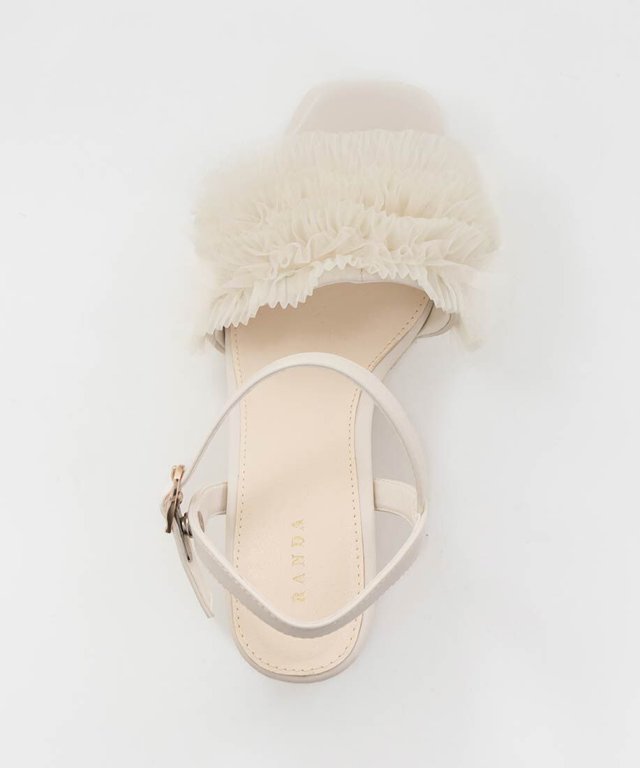  「ボリュームチュールウェッジサンダル」|サンダル|