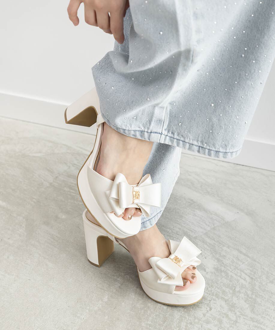  「モノグラムリボンストームサンダル」|サンダル|アイボリー