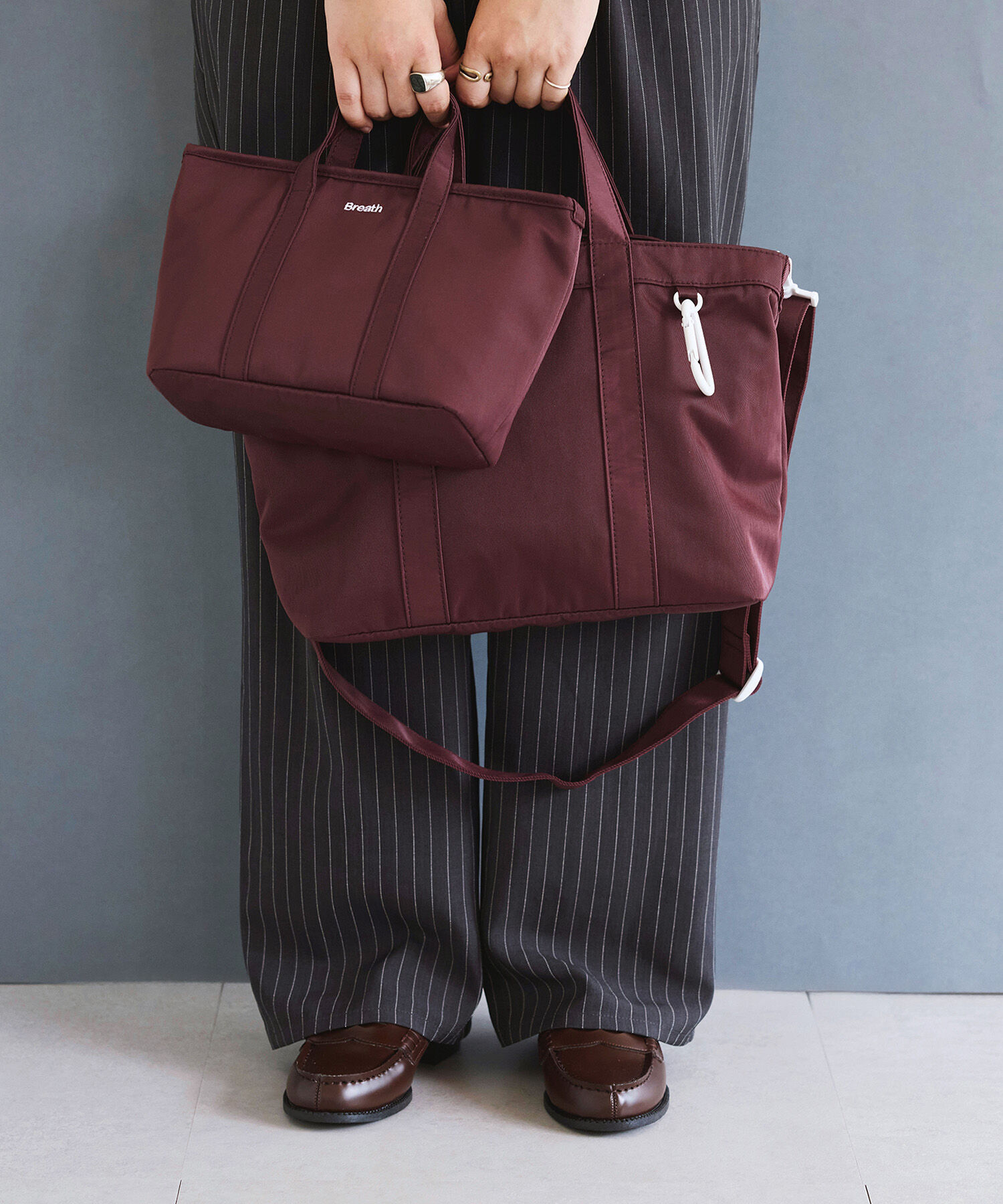 TOPKAPI BREATH「【Breath TOPKAPI】CHILLGO 保冷バッグ付き ショルダー付き ナイロン トートバッグ M / 撥水」|トートバッグ|ボルドー