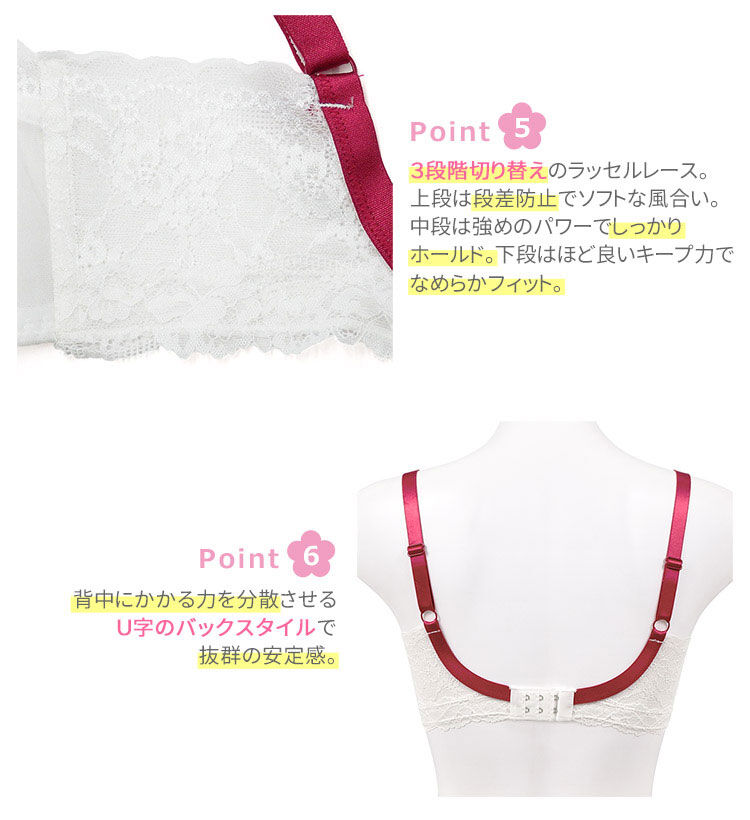 intesucre「アンテシュクレ なでしこブラ 脇高スレンダースタイル ブラジャー単品 CDEFGカップ IBT354」|インナー|