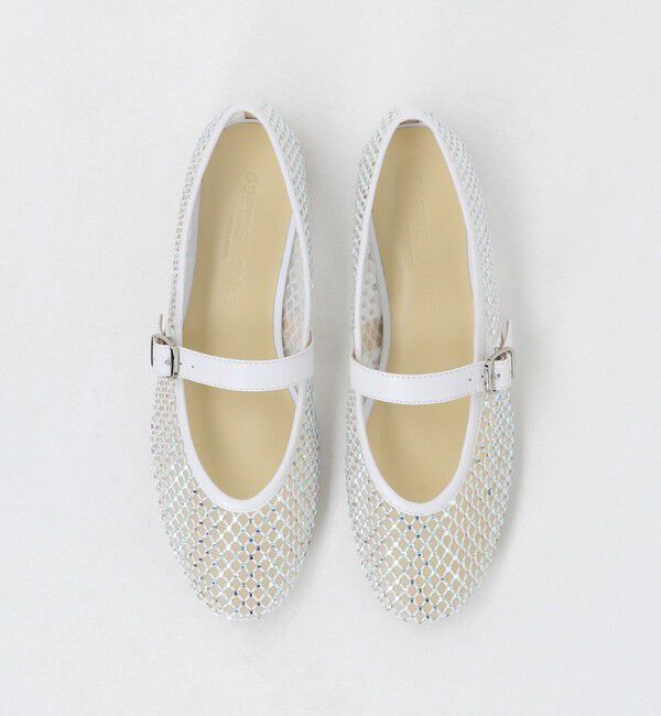 ODETTE E ODILE「メリージェーンビジュー フラット10&uarr;」|パンプス|WHITE