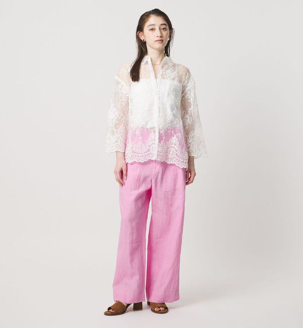 UNITED ARROWS「＜dahl&rsquo;ia＞8分袖 シアーシャツ」|Tシャツ・カットソー|