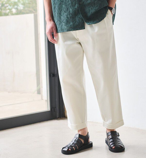 UNITED ARROWS green label relaxing「【別注】【WEB限定】＜3/2 WORKS＞GLR 2プリーツ チノパンツ」|チノ|OFF WHITE