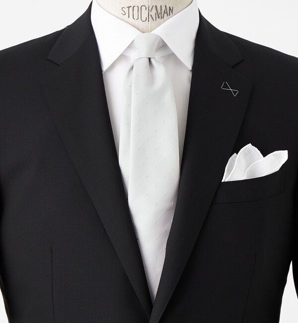 UNITED ARROWS green label relaxing「シルク 8.0cm フォーマル ドット ネクタイ」|その他|SILVER