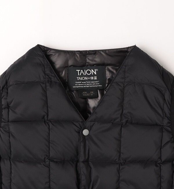 UNITED ARROWS green label relaxing「＜TAION＞ベーシック Vネックボタン インナーダウンベスト / キッズ  110cm-130cm」|ダウンベスト・ベスト|