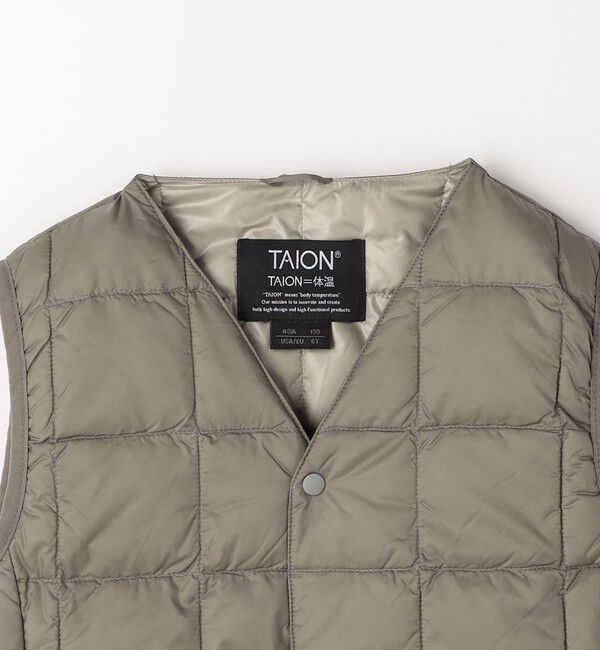 UNITED ARROWS green label relaxing「＜TAION＞ベーシック Vネックボタン インナーダウンベスト / キッズ  110cm-130cm」|ダウンベスト・ベスト|