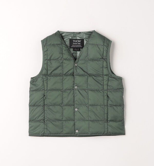 UNITED ARROWS green label relaxing「＜TAION＞ベーシック Vネックボタン インナーダウンベスト / キッズ  110cm-130cm」|ダウンベスト・ベスト|