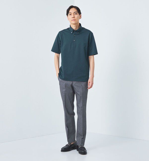 UNITED ARROWS green label relaxing「DUADRY CLEAN バーズアイ ボタンダウン ポロシャツ -吸水速乾・抗菌-」|ポロシャツ|