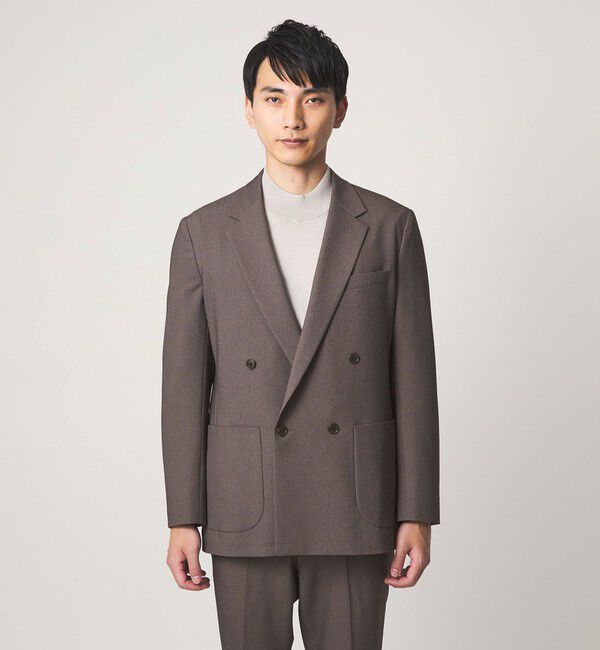 UNITED ARROWS green label relaxing「A+ ポリエステル シャークスキン ダブルブレスト 4B スタンダード セットアップ ジャケット -ウォッシャブ」|テーラードジャケット|