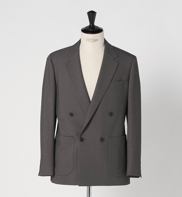 UNITED ARROWS green label relaxing「A+ ポリエステル シャークスキン ダブルブレスト 4B スタンダード セットアップ ジャケット -ウォッシャブ」|テーラードジャケット|
