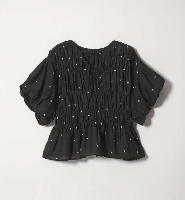 EMMEL REFINES「＜EMMEL REFINES＞EM ハートシシュウ シャーリング ブラウス」|シャツ・ブラウス|