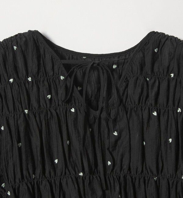 EMMEL REFINES「＜EMMEL REFINES＞EM ハートシシュウ シャーリング ブラウス」|シャツ・ブラウス|