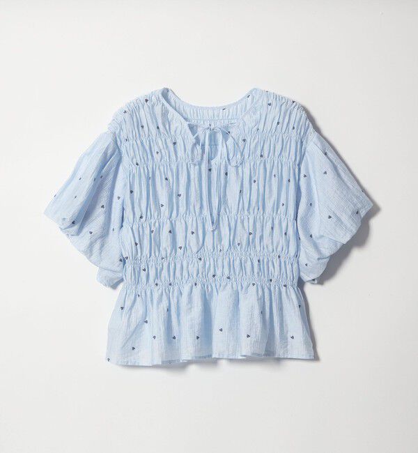 EMMEL REFINES「＜EMMEL REFINES＞EM ハートシシュウ シャーリング ブラウス」|シャツ・ブラウス|