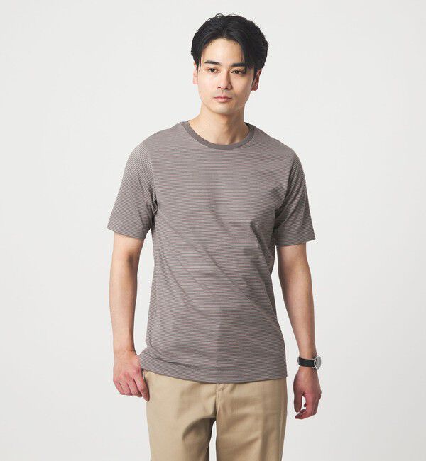 UNITED ARROWS green label relaxing「LONG FIBER COTTON ボーダー クルーネック 半袖 Tシャツ」|Tシャツ・カットソー|MOCA