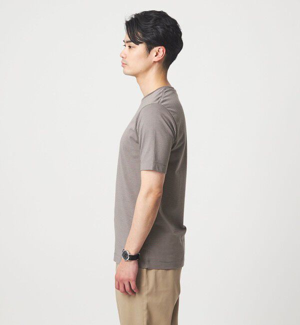 UNITED ARROWS green label relaxing「LONG FIBER COTTON ボーダー クルーネック 半袖 Tシャツ」|Tシャツ・カットソー|