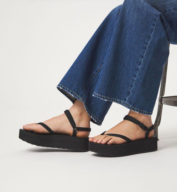 UNITED ARROWS green label relaxing「＜TEVA＞フラットフォーム サンダル スリム」|サンダル|BLACK