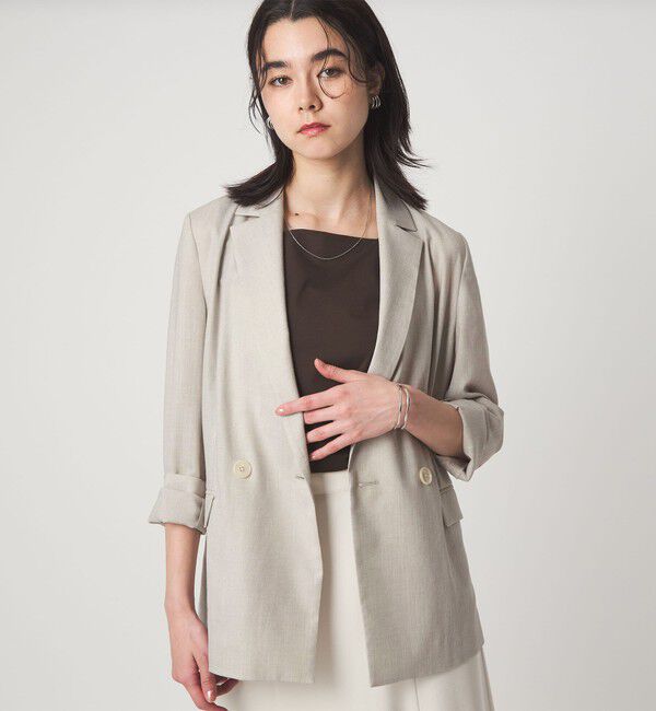 UNITED ARROWS green label relaxing「［size SHORTあり］ライト リネンライク ジャケット UVカット 通気性」|テーラードジャケット|