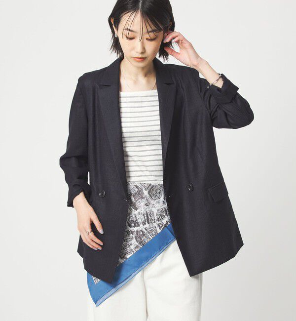 UNITED ARROWS green label relaxing「［size SHORTあり］ライト リネンライク ジャケット UVカット 通気性」|テーラードジャケット|