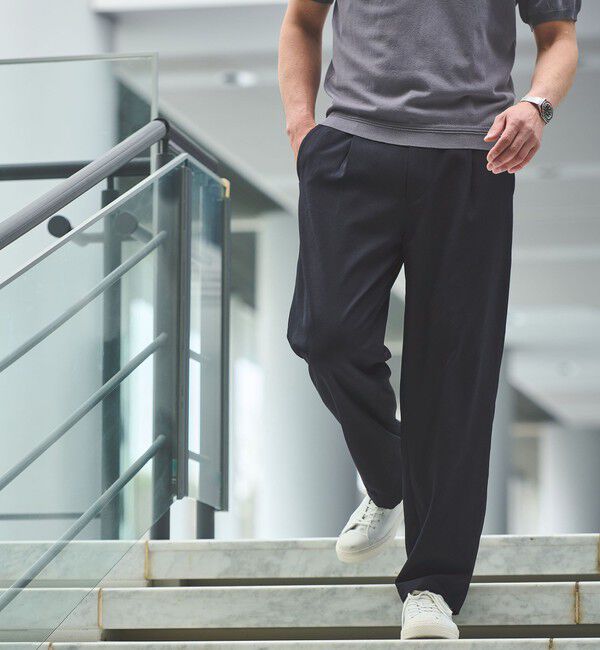 UNITED ARROWS green label relaxing「【WEB限定】JUST fit エアリーカルゼ 1P イージーパンツ-2WAYストレッチ・吸水速乾-」|その他|NAVY