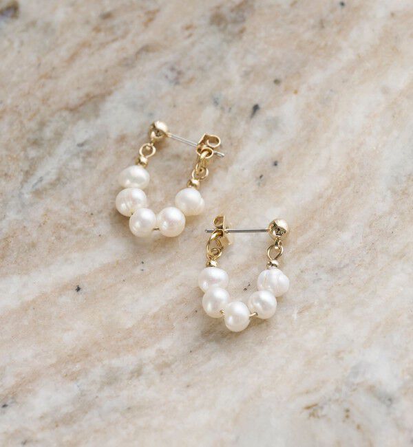 BEAUTY&YOUTH UNITED ARROWS「淡水パール 粒ライン ピアス」|ピアス|GOLD