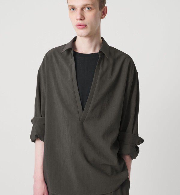 MONKEY TIME「RENU TROシリーズ ディープ Vネック プルオーバー シャツ -セットアップ対応-」|シャツ・ブラウス|