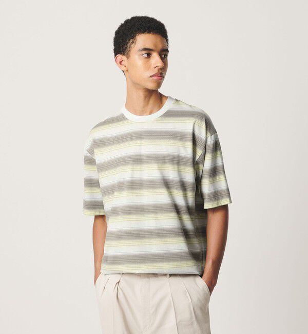 BEAUTY&YOUTH UNITED ARROWS「オンブレ ボーダー クルーネック Tシャツ」|Tシャツ・カットソー|