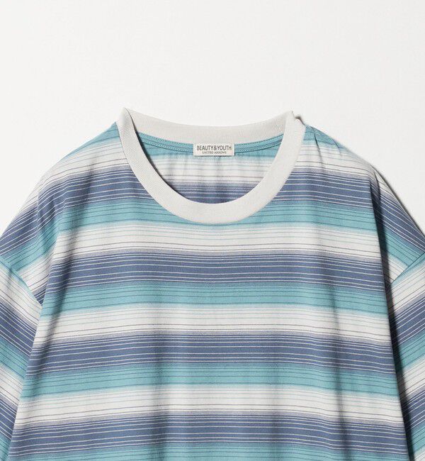 BEAUTY&YOUTH UNITED ARROWS「オンブレ ボーダー クルーネック Tシャツ」|Tシャツ・カットソー|