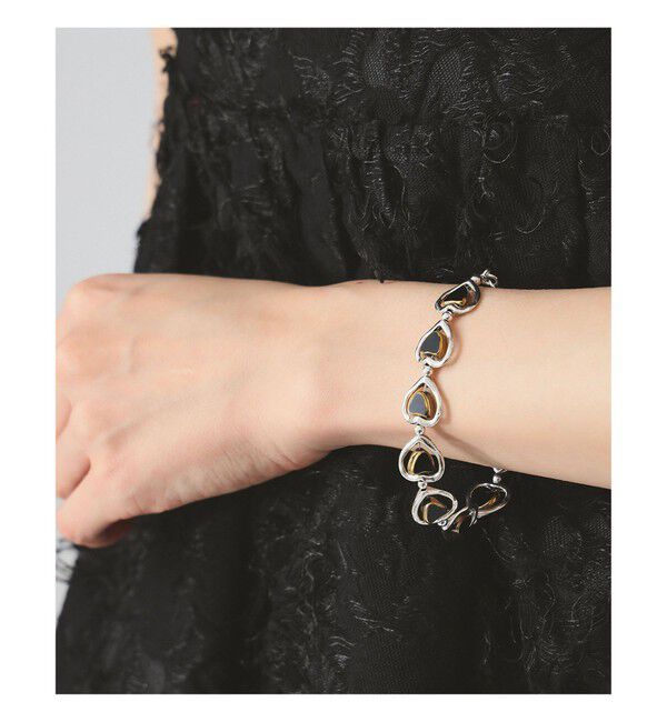 Ray BEAMS 「〇Otro Accesorio / ハート レイヤード ブレスレッド」|ブレスレット・バングル|BLACK