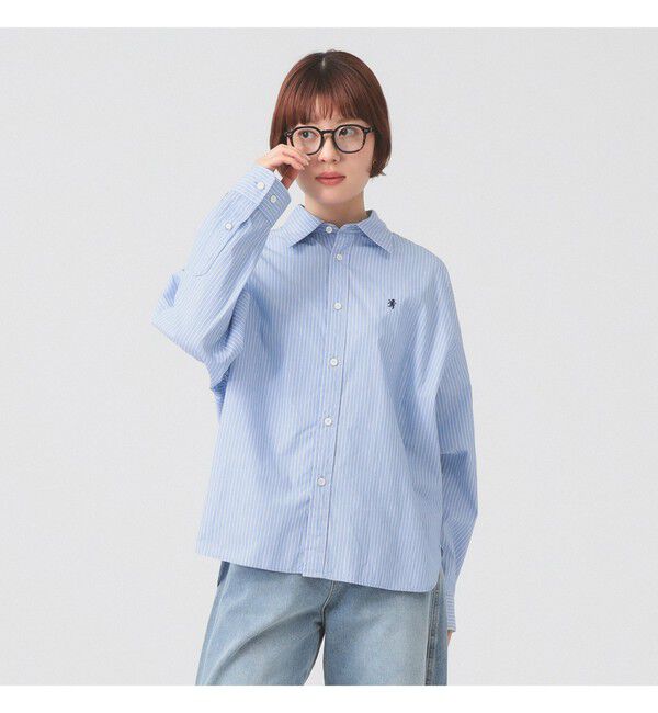 Ray BEAMS 「【別注】Gymphlex / ストライプ シャツ」|シャツ・ブラウス|BLUE*WHITE