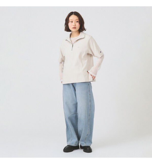 Ray BEAMS 「【別注】Champion / ハーフ ジップ Tシャツ」|Tシャツ・カットソー|