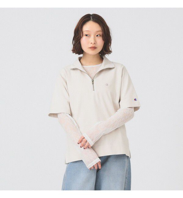 Ray BEAMS 「【別注】Champion / ハーフ ジップ Tシャツ」|Tシャツ・カットソー|