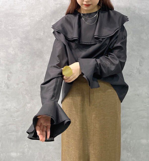 SHIPS for women「〈手洗い可能〉marmors: 2way フリル カラー ブラウス」|シャツ・ブラウス|