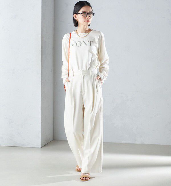 SHIPS for women「〈手洗い可能〉ハイカウント ツイル チノ タック パンツ 24SS ◇」|チノ|