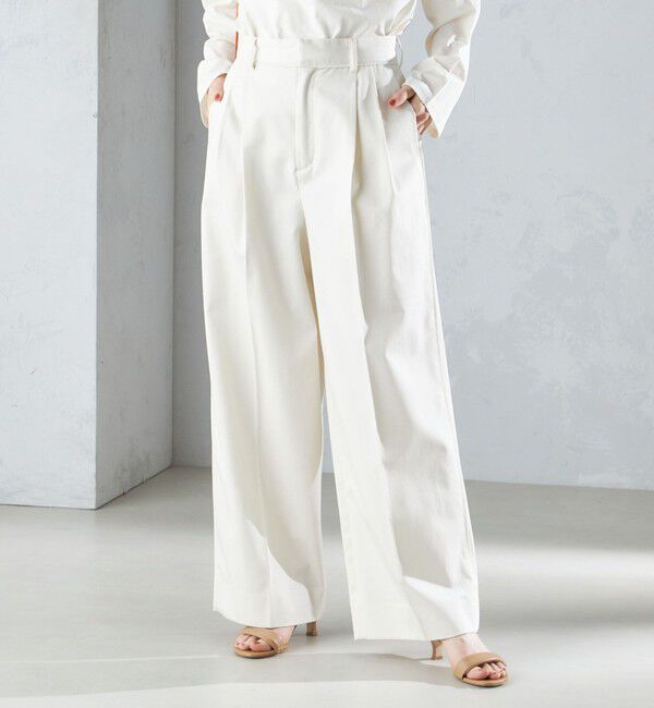 SHIPS for women「〈手洗い可能〉ハイカウント ツイル チノ タック パンツ 24SS ◇」|チノ|