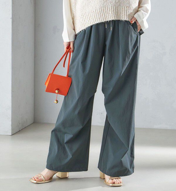 SHIPS for women「〈手洗い可能〉裾ドロスト ナイロン カーゴ パンツ ◇」|その他|グリーン