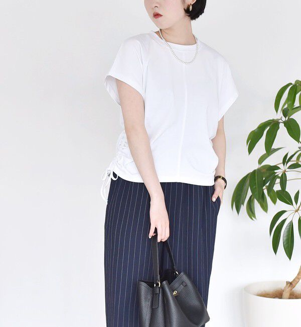 quaranciel「quaranciel:〈洗濯機可能〉アイライン スカート &times; フレンチ TEE セット」|タイト|