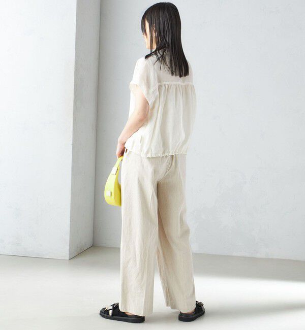 SHIPS for women「〈手洗い可能〉ストレッチ リネン ベアトップ サロペット」|ワンピース|