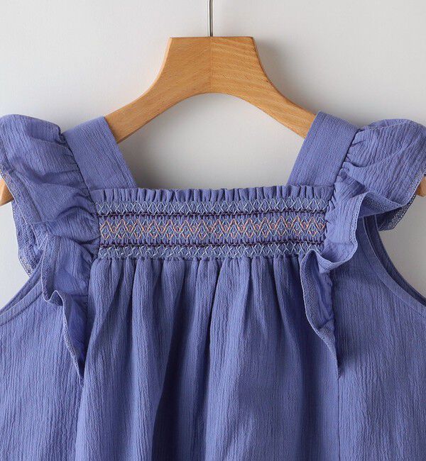 SHIPS KIDS「SHIPS KIDS:140～150cm / スモッキング フリル ブラウス」|シャツ・ブラウス|