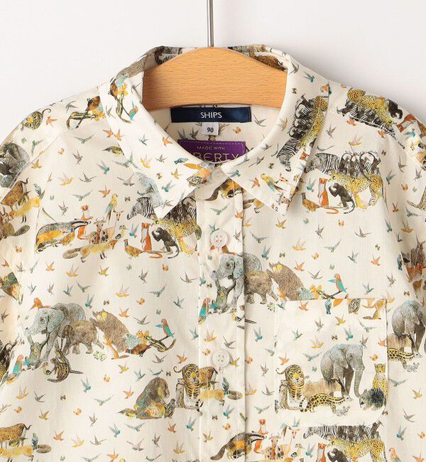 SHIPS KIDS「SHIPS KIDS:80～90cm / リバティ プリント 長袖 シャツ」|シャツ・ブラウス|