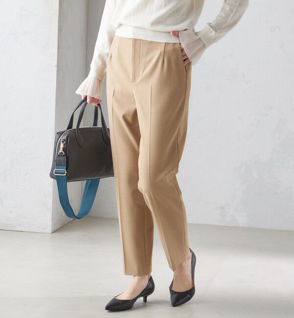 SHIPS for women「〈手洗い可能〉裏起毛 スリム テーパード パンツ」|その他|ベージュ