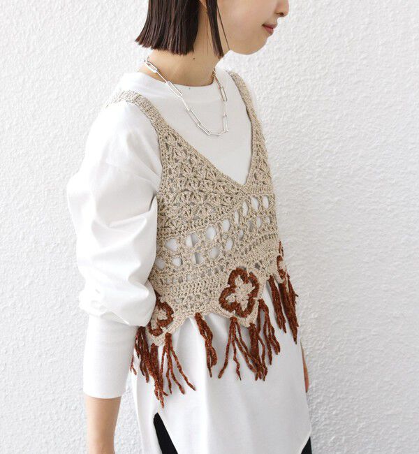 SHIPS for women「LOGAN KNITTING MILLS:〈手洗い可能〉モール ビスチェ」|ニット・セーター|