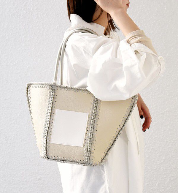 SHIPS any「SHIPS any: ステッチ エンブロイダリー ポケット トートバッグ」|トートバッグ|