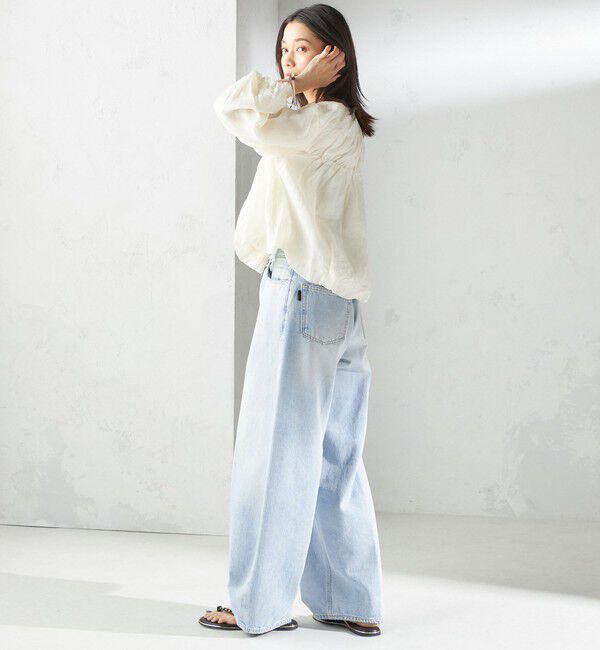 SHIPS for women「〈手洗い可能〉バック ギャザー リネン ジップ ブルゾン」|ブルゾン・スタジャン|