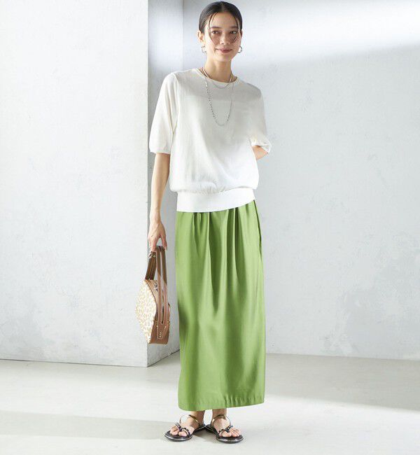 SHIPS for women「〈接触冷感 / 手洗い可能〉アイスコットン ショート スリーブ プルオーバー」|ニット・セーター|