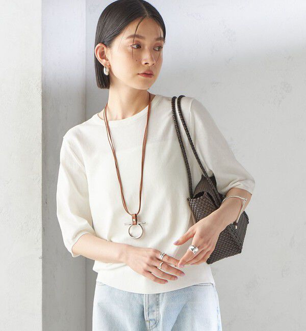 SHIPS for women「〈接触冷感 / 手洗い可能〉アイスコットン ショート スリーブ プルオーバー」|ニット・セーター|