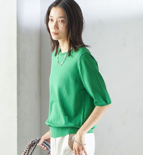 SHIPS for women「〈接触冷感 / 手洗い可能〉アイスコットン ショート スリーブ プルオーバー」|ニット・セーター|